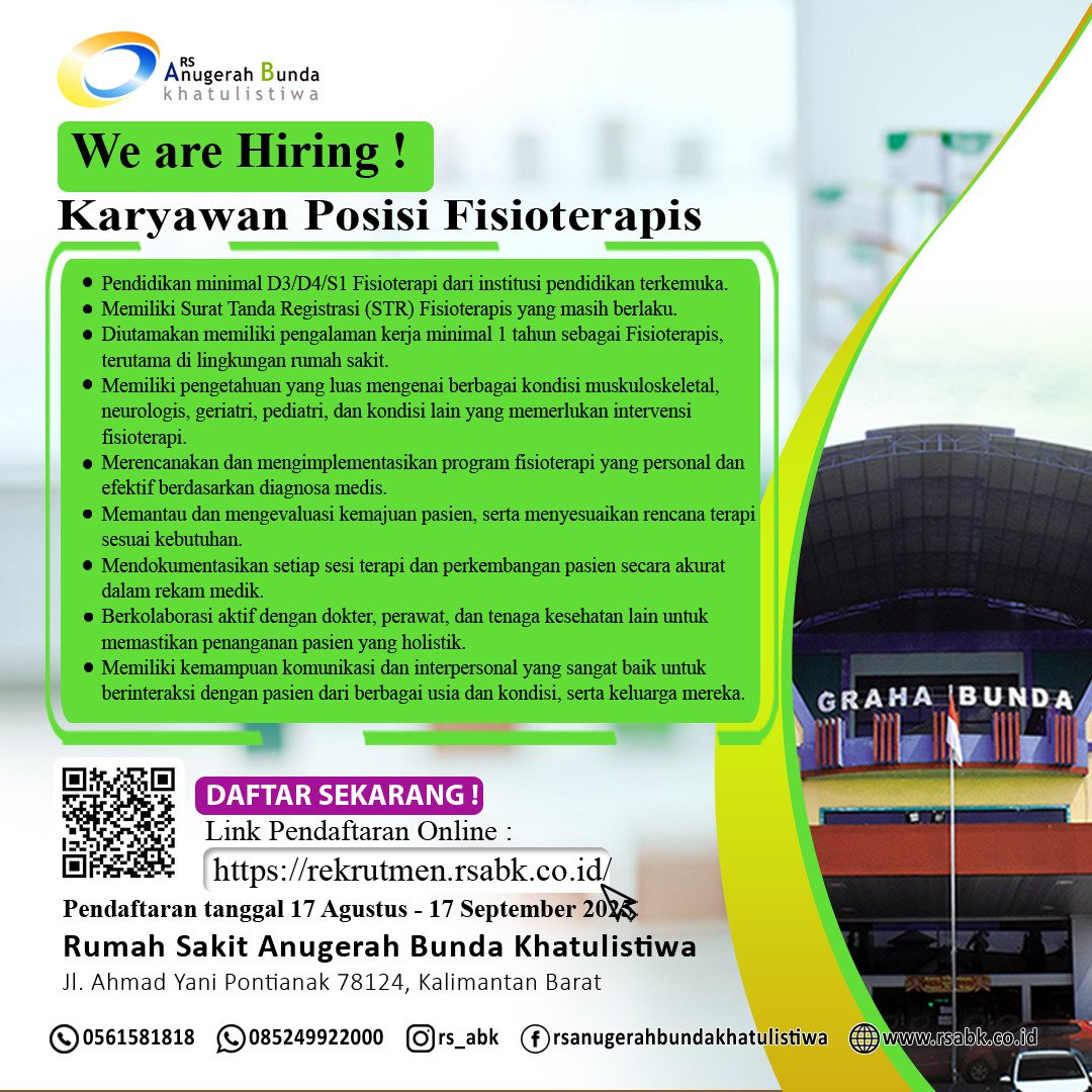 Lowongan Posisi Fisioterapis