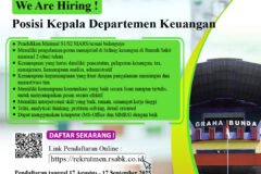 Lowongan Kerja Posisi Kepala Departemen Keuangan