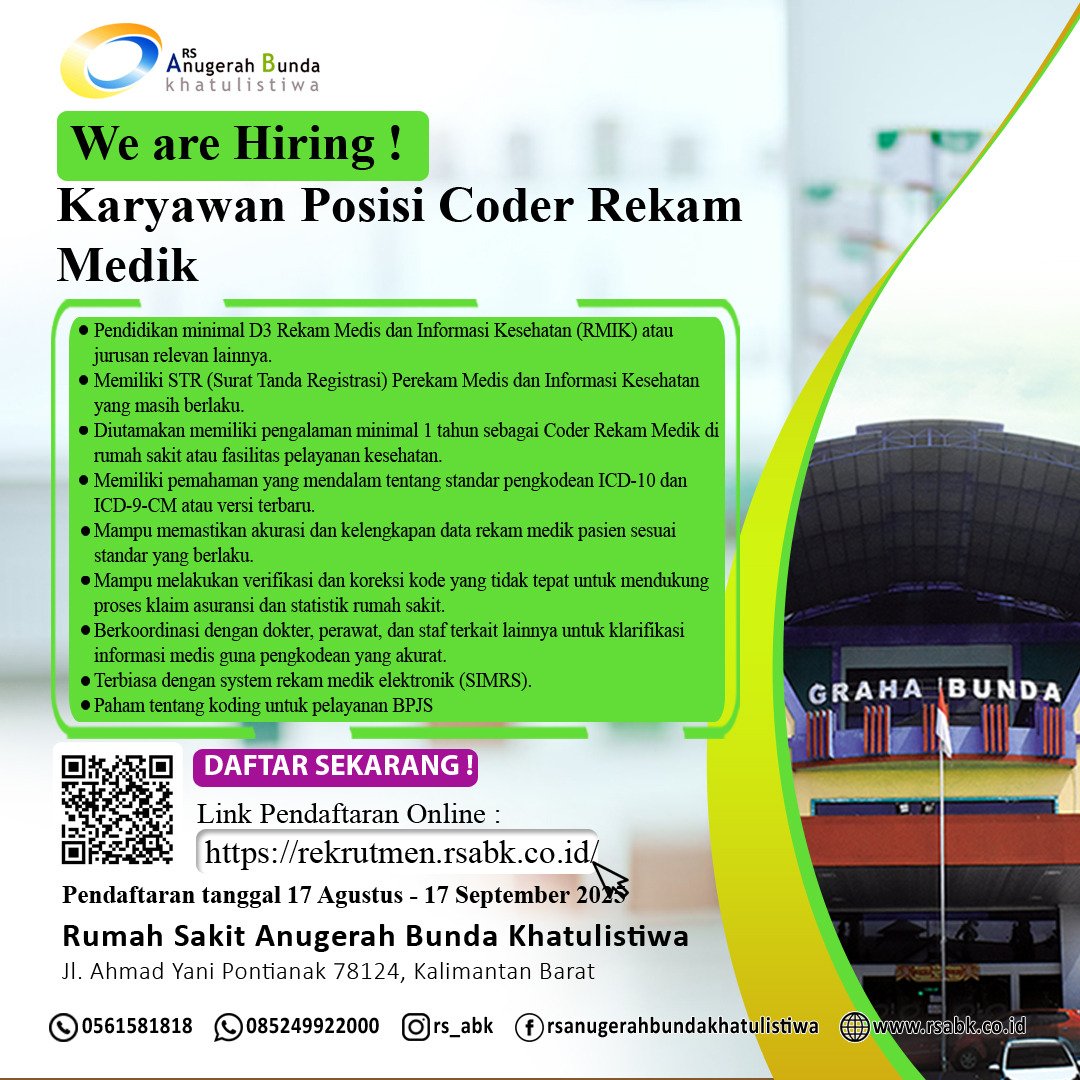 Lowongan Karyawan Posisi Coder Rekam Medik