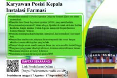 Lowongan Karyawan Posisi Kepala Instalasi Farmasi