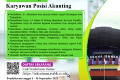 Lowongan Pekerjaan Posisi Akunting